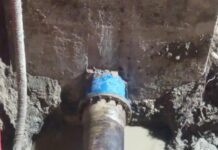 Aguas de Cartagena culmina reparación de una fuga en línea de conducción hacia la Zona Norte